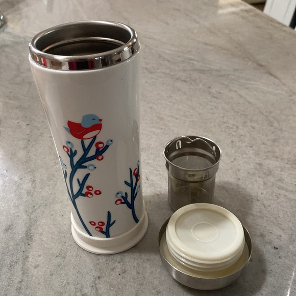 David’s Tea The Nordic Mug White Berries Bird 10 oz thermos and 16 oz mug - Picture 9 of 11